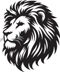 Lion face silhouette vector art illustration