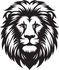 Lion face silhouette vector art illustration