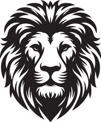 Lion face silhouette vector art illustration
