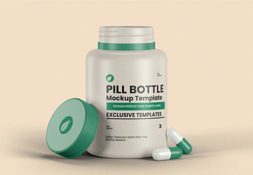 Plastic Pill Bottle Mockup