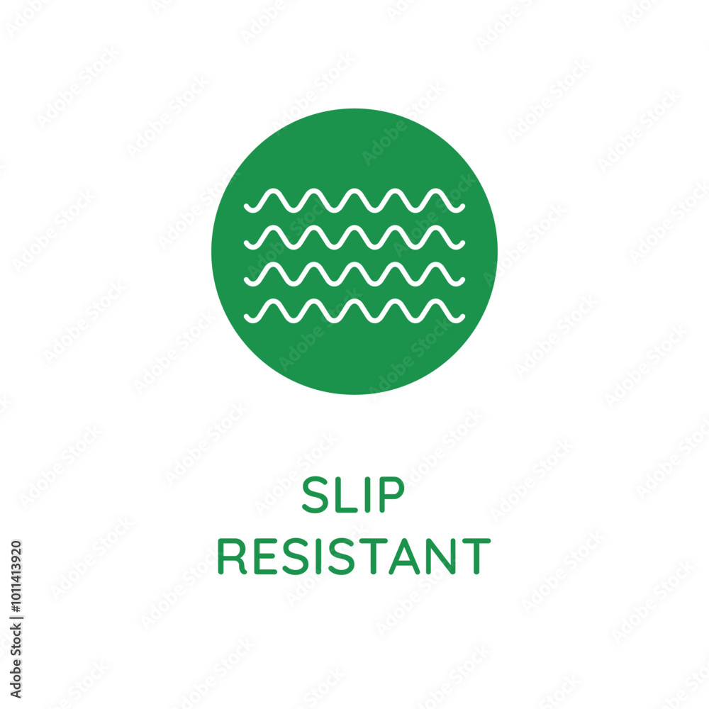Poster Vector line design element, badge and icon for food and cosmetics packaging in mono linear style - slip resistant