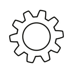 Gear wheel circle shape doodle. Hand drawn element for business presentations.