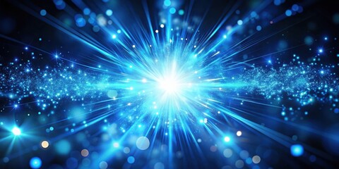 Naklejka premium Vibrant Rendering of Blue Sparks with Blurred Bright Light for Creative Concepts