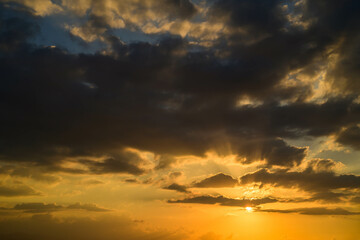 Cloud the evening sky at sunset