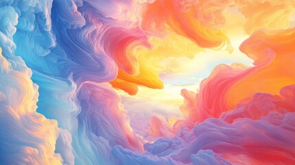 Colorful Abstract Clouds in Soft Pastel Tones