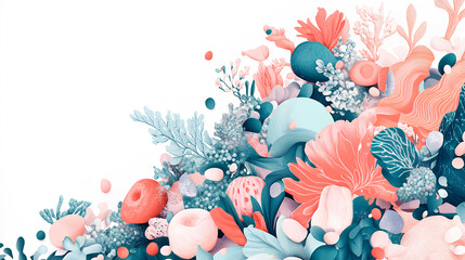 background Coral Garden with fishes, 