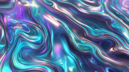 Colorful iridescent metallic liquid background