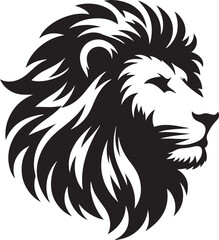 Lion face silhouette vector art illustration