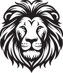 Lion face silhouette vector art illustration