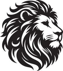 Fototapeta premium Lion face silhouette vector art illustration