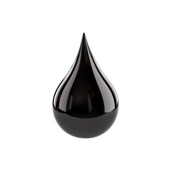 Obraz premium Glossy black liquid droplet on a transparent background