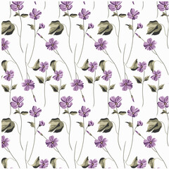 Bright print with wild flowers