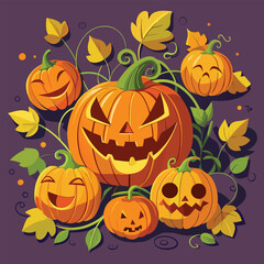 halloween background with pumpkins