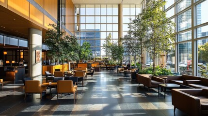 Naklejka premium Modern Lobby with Natural Light