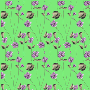 Bright print with wild flowers