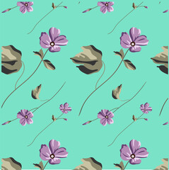 Bright print with wild flowers