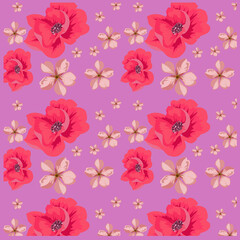 Bright print with wild flowers