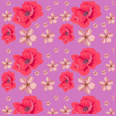 Bright print with wild flowers