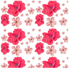 Bright print with wild flowers