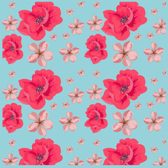 Bright print with wild flowers