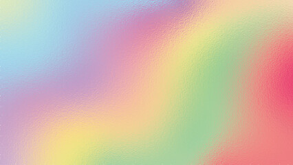 Abstract soft pastel rainbow holographic foil texture background with glass effect, cmyk color mode. Vector illustration