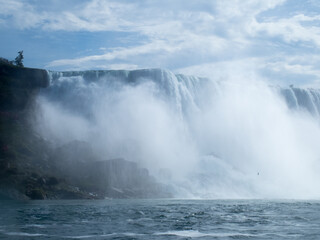 Niagara Falls/Canada - October 07 2017: Niagara Falls. This is the collective name for three waterfalls at the border between Canada and the USA