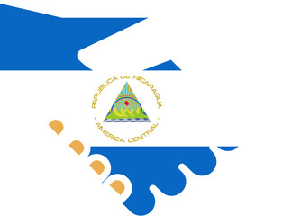 NICARAGUA flag on Shake Hand icon