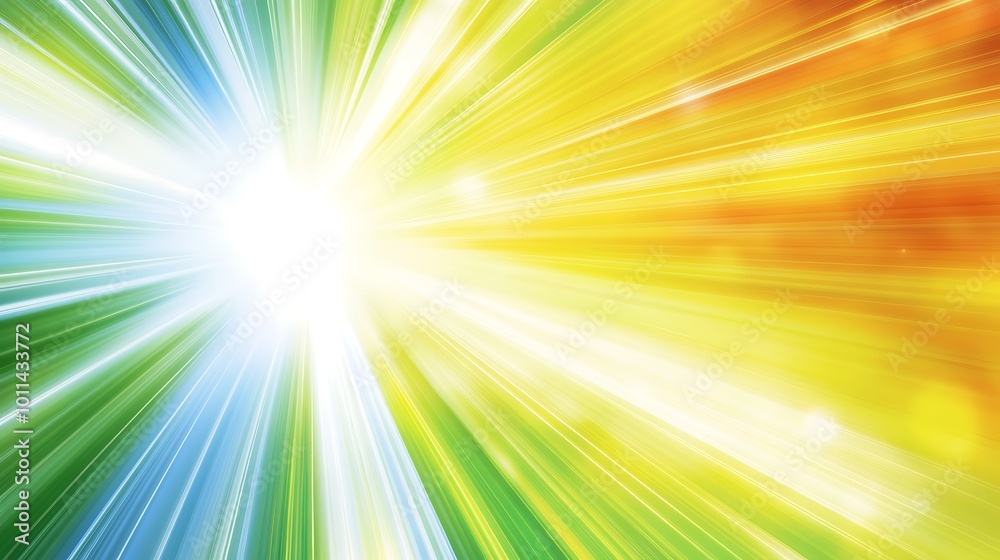 Poster abstract background with bright colors radiating from center.