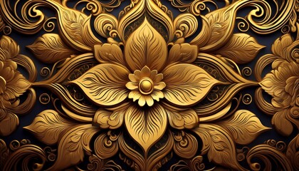 Beautiful golden Thai pattern art