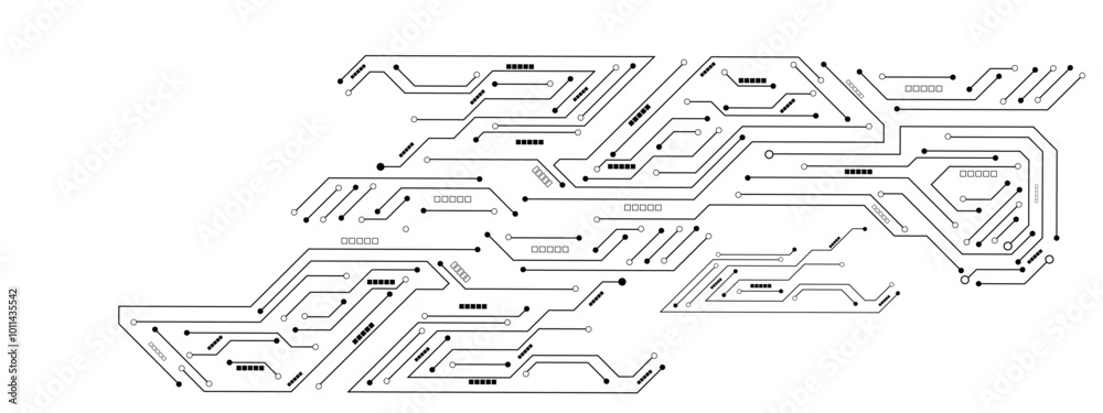 Poster High-tech circuit board connection system. Vector abstract technology on a white background. Abstract technology communication concept vector background.