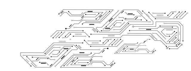 High-tech circuit board connection system. Vector abstract technology on a white background. Abstract technology communication concept vector background.