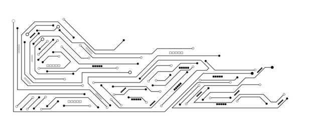 Vector Technology black circuit diagram concept. Abstract technology on white background. High-tech circuit board .