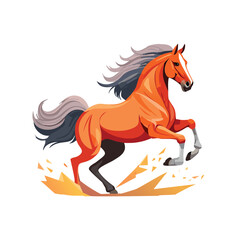 Majestic horse in a full gallop, bold lines, dynamic