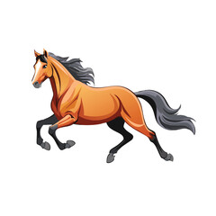 Obraz premium Majestic horse in a full gallop, bold lines, dynamic