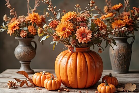 Ai natura morta con zucche e fieri per Halloween 04