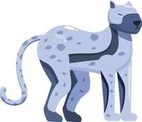 Robot leopard with artificial intelligence standing still, futuristic animal concept