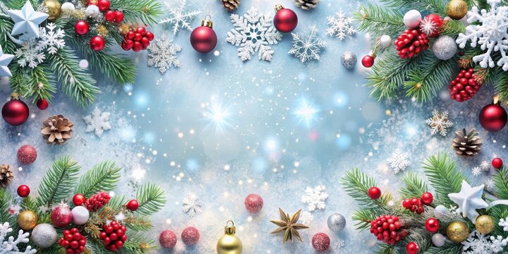 Unique Christmas background with snowflakes and space for text, winter holiday theme, festive Xmas decoration, snowy design, abstract backdrop, seasonal celebration, decorative bor