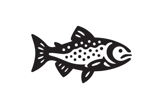 recommend clip art: salmon fish vector silhouette isolated in white background