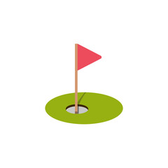 Flag in hole icon. Vector illustration design.