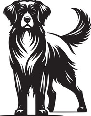 Fototapeta premium Dog silhouette. Vector silhouette of dog on white background.