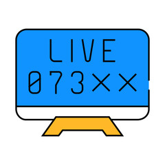 live lottery tv screen line icon vector. live lottery tv screen sign. isolated symbol illustration