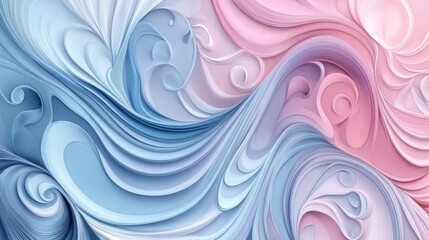 Abstract Swirling Waves in Soft Pastel Colors
