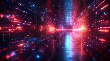 Obraz premium an abstract representation of digital transformation in the corporate world showcasing the integration of advanced technology to revolutionize business processes ,drive change