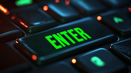 Modern Vibrant Green Keyboard Close-Up