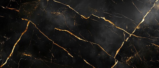 A black and gold marble wall with a gold border