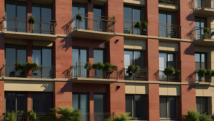 Fototapeta premium Showcasing a pattern view of an apartment building