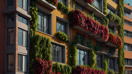 Fototapeta premium Showcasing a pattern view of an apartment building