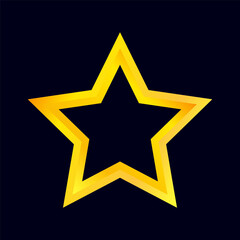 Obraz premium Star shape luxury gold frame template isolated on dark background. Vector illustration.