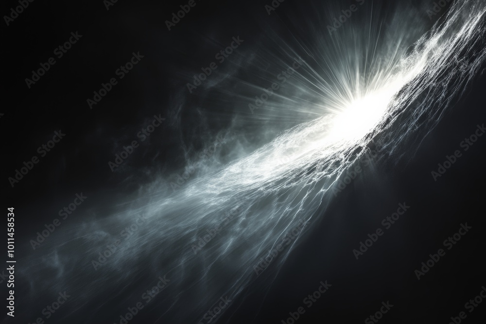 Poster a mesmerizing burst of ethereal light streams outward, revealing intricate cosmic energy patterns ag