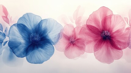 Obraz premium Soft Artistic Floral Pattern in Watercolor Style